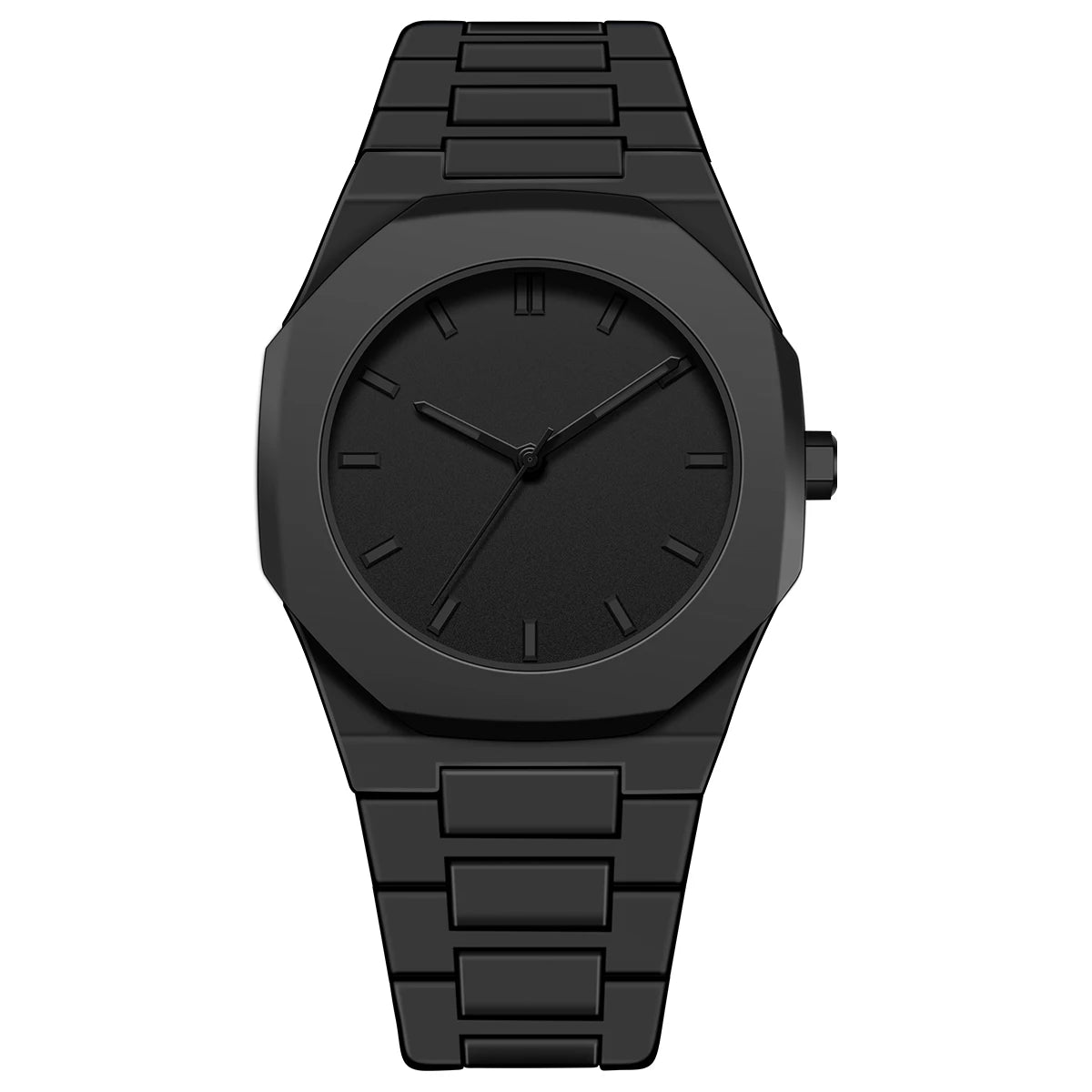 Lightweight Plastic Band Case Full Black Watch for Men Classic Simple Reloj Quartz Wristwatch Male Man New Roman Numerals Clock